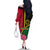 Vanuatu Flag Hibiscus Polynesian Pattern Family Matching Off The Shoulder Long Sleeve Dress and Hawaiian Shirt