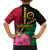 Vanuatu Flag Hibiscus Polynesian Pattern Family Matching Off Shoulder Maxi Dress and Hawaiian Shirt