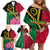 Vanuatu Flag Hibiscus Polynesian Pattern Family Matching Off Shoulder Short Dress and Hawaiian Shirt