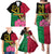 Vanuatu Flag Hibiscus Polynesian Pattern Family Matching Puletasi and Hawaiian Shirt