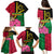 Vanuatu Flag Hibiscus Polynesian Pattern Family Matching Puletasi and Hawaiian Shirt