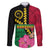 Vanuatu Flag Hibiscus Polynesian Pattern Family Matching Puletasi and Hawaiian Shirt