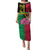 Vanuatu Flag Hibiscus Polynesian Pattern Family Matching Puletasi and Hawaiian Shirt