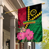 Vanuatu Flag Hibiscus Polynesian Pattern Garden Flag LT03 House Flag Black - Polynesian Pride