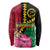 Vanuatu Flag Hibiscus Polynesian Pattern Long Sleeve Shirt