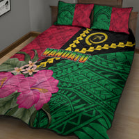 Vanuatu Flag Hibiscus Polynesian Pattern Quilt Bed Set LT03 - Polynesian Pride