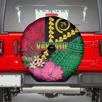 Vanuatu Flag Hibiscus Polynesian Pattern Spare Tire Cover LT03 - Polynesian Pride