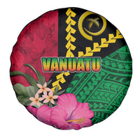 Vanuatu Flag Hibiscus Polynesian Pattern Spare Tire Cover LT03 - Polynesian Pride
