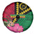 Vanuatu Flag Hibiscus Polynesian Pattern Spare Tire Cover