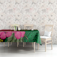 Vanuatu Flag Hibiscus Polynesian Pattern Tablecloth LT03 - Polynesian Pride