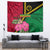 Vanuatu Flag Hibiscus Polynesian Pattern Tapestry