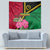 Vanuatu Flag Hibiscus Polynesian Pattern Tapestry