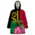 Vanuatu Flag Hibiscus Polynesian Pattern Wearable Blanket Hoodie