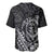 Hawaii Monk Seal and Dolphin Baseball Jersey Polynesian Kakau Pattern Black White Color