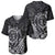 Hawaii Monk Seal and Dolphin Baseball Jersey Polynesian Kakau Pattern Black White Color