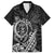 Hawaii Monk Seal and Dolphin Family Matching Puletasi and Hawaiian Shirt Polynesian Kakau Pattern Black White Color