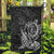 Hawaii Monk Seal and Dolphin Garden Flag Polynesian Kakau Pattern Black White Color