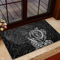 Hawaii Monk Seal and Dolphin Rubber Doormat Polynesian Kakau Pattern Black White Color LT03 - Polynesian Pride