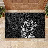 Hawaii Monk Seal and Dolphin Rubber Doormat Polynesian Kakau Pattern Black White Color LT03 - Polynesian Pride