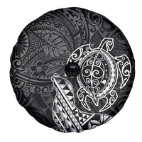 Hawaii Monk Seal and Dolphin Spare Tire Cover Polynesian Kakau Pattern Black White Color LT03 - Polynesian Pride