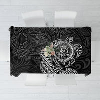 Hawaii Monk Seal and Dolphin Tablecloth Polynesian Kakau Pattern Black White Color LT03 Black - Polynesian Pride