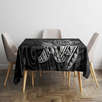 Hawaii Monk Seal and Dolphin Tablecloth Polynesian Kakau Pattern Black White Color LT03 - Polynesian Pride