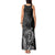 Hawaii Monk Seal and Dolphin Tank Maxi Dress Polynesian Kakau Pattern Black White Color