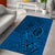 Hawaii Monk Seal and Dolphin Area Rug Polynesian Kakau Pattern Blue