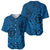 Hawaii Monk Seal and Dolphin Baseball Jersey Polynesian Kakau Pattern Blue