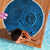 Hawaii Monk Seal and Dolphin Beach Blanket Polynesian Kakau Pattern Blue
