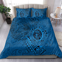 Hawaii Monk Seal and Dolphin Bedding Set Polynesian Kakau Pattern Blue LT03 - Polynesian Pride