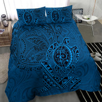 Hawaii Monk Seal and Dolphin Bedding Set Polynesian Kakau Pattern Blue LT03 - Polynesian Pride