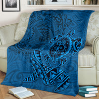 Hawaii Monk Seal and Dolphin Blanket Polynesian Kakau Pattern Blue LT03 - Polynesian Pride