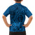 Hawaii Monk Seal and Dolphin Family Matching Short Sleeve Bodycon Dress and Hawaiian Shirt Polynesian Kakau Pattern Blue