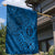 Hawaii Monk Seal and Dolphin Garden Flag Polynesian Kakau Pattern Blue