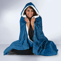Hawaii Monk Seal and Dolphin Hooded Blanket Polynesian Kakau Pattern Blue LT03 - Polynesian Pride