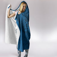 Hawaii Monk Seal and Dolphin Hooded Blanket Polynesian Kakau Pattern Blue LT03 - Polynesian Pride