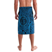 Hawaii Monk Seal and Dolphin Lavalava Polynesian Kakau Pattern Blue