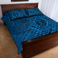 Hawaii Monk Seal and Dolphin Quilt Bed Set Polynesian Kakau Pattern Blue LT03 - Polynesian Pride