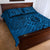 Hawaii Monk Seal and Dolphin Quilt Bed Set Polynesian Kakau Pattern Blue