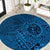 Hawaii Monk Seal and Dolphin Round Carpet Polynesian Kakau Pattern Blue