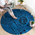 Hawaii Monk Seal and Dolphin Round Carpet Polynesian Kakau Pattern Blue