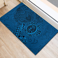 Hawaii Monk Seal and Dolphin Rubber Doormat Polynesian Kakau Pattern Blue LT03 - Polynesian Pride