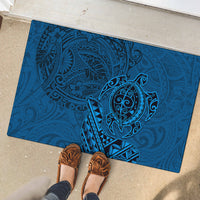 Hawaii Monk Seal and Dolphin Rubber Doormat Polynesian Kakau Pattern Blue LT03 - Polynesian Pride