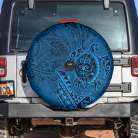 Hawaii Monk Seal and Dolphin Spare Tire Cover Polynesian Kakau Pattern Blue LT03 Blue - Polynesian Pride