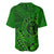 Hawaii Monk Seal and Dolphin Baseball Jersey Polynesian Kakau Pattern Green