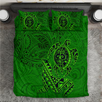 Hawaii Monk Seal and Dolphin Bedding Set Polynesian Kakau Pattern Green LT03 Green - Polynesian Pride