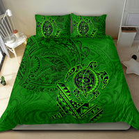 Hawaii Monk Seal and Dolphin Bedding Set Polynesian Kakau Pattern Green LT03 - Polynesian Pride