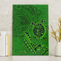 Hawaii Monk Seal and Dolphin Canvas Wall Art Polynesian Kakau Pattern Green LT03 Without Frame Green - Polynesian Pride