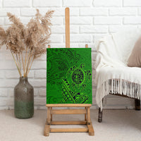 Hawaii Monk Seal and Dolphin Canvas Wall Art Polynesian Kakau Pattern Green LT03 - Polynesian Pride